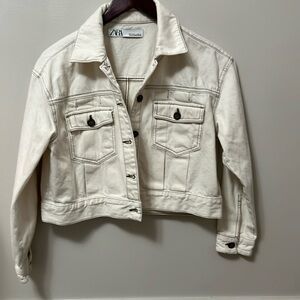 ZARA cropped jeans jacket size M